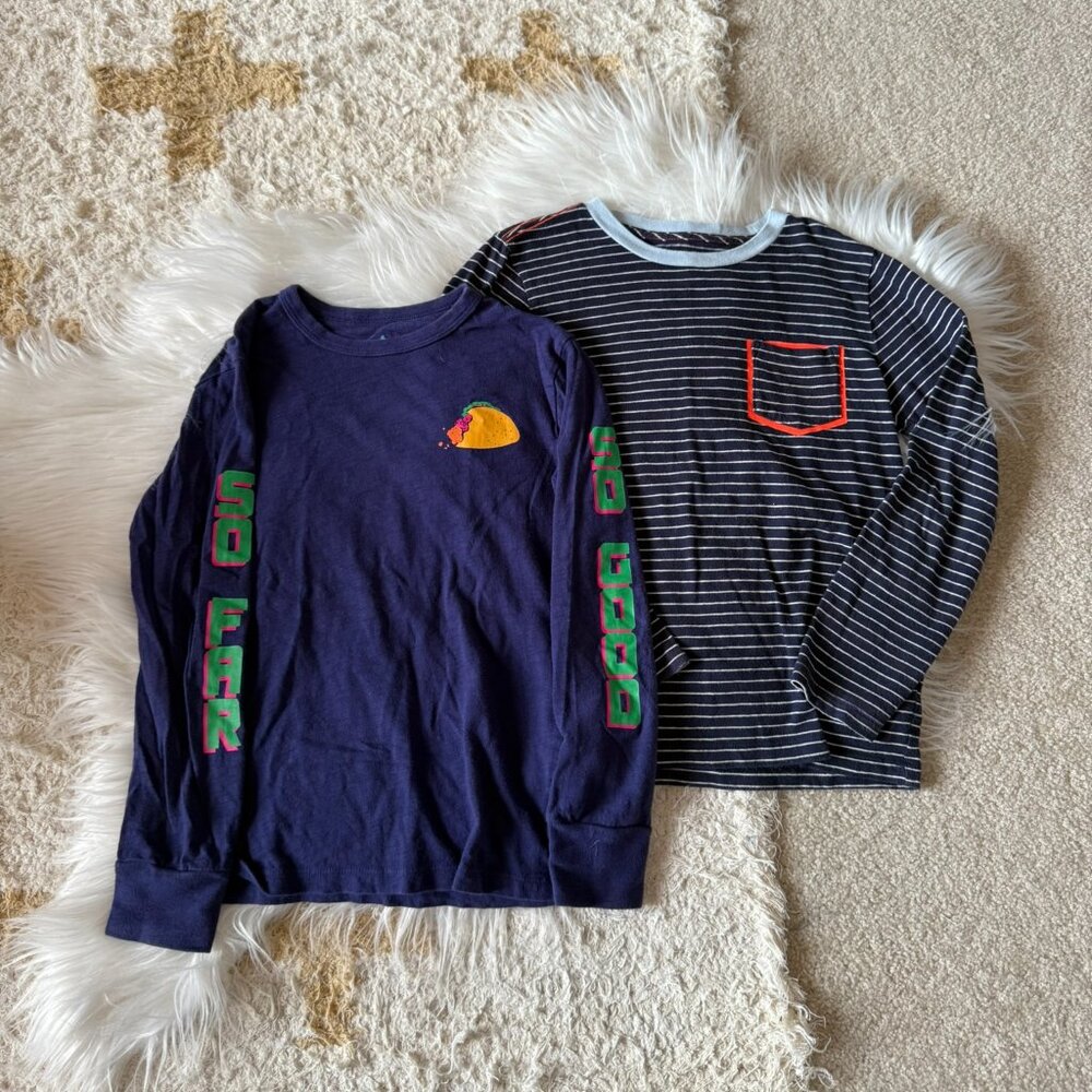 J Crew Crewcuts Taco & Striped Pocket Long Sleeve Bundle 8